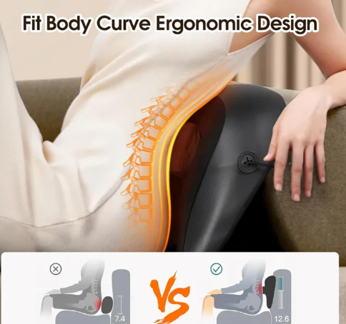 Shiatsu Neck & Shoulder Massage Pillow – Deep Kneading Heat Therapy for Pain Relief